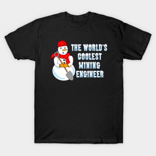 Coolest Mining Engineer White Text T-Shirt